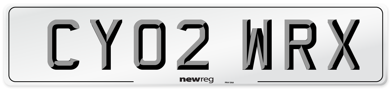 CY02 WRX Number Plate from New Reg